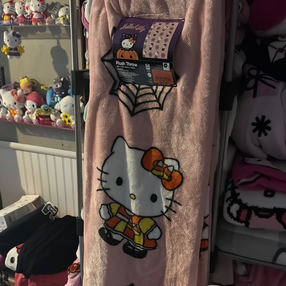 Hello Kitty Halloween Pink Plush Throw